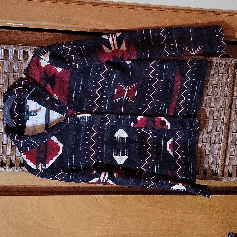 Lauren Jeans Co. By Ralph Lauren button down cotton cowl neck sweater EUC